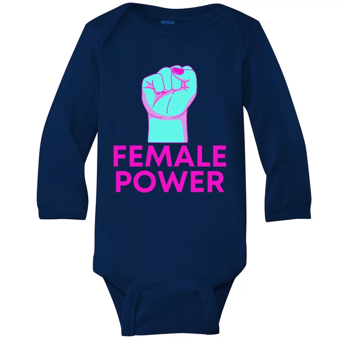 Female Power Neon Baby Long Sleeve Bodysuit