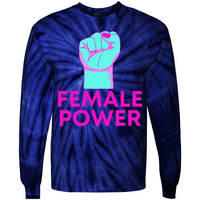 Female Power Neon Tie-Dye Long Sleeve Shirt