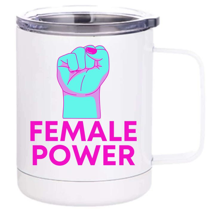 Female Power Neon Front & Back 12oz Stainless Steel Tumbler Cup