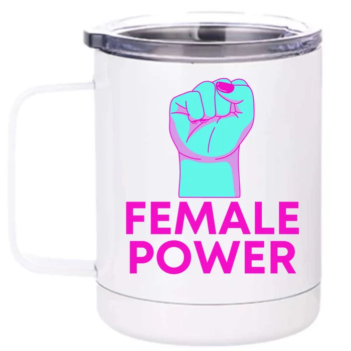 Female Power Neon Front & Back 12oz Stainless Steel Tumbler Cup