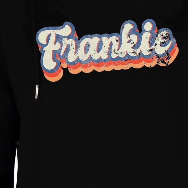 Frankie Personalized Name Custom Lettering 70S Womens Funnel Neck Pullover Hood