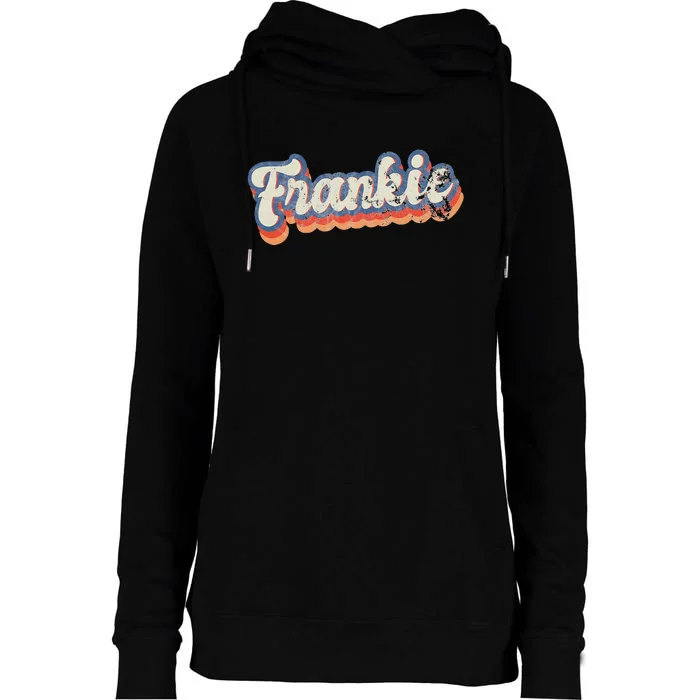 Frankie Personalized Name Custom Lettering 70S Womens Funnel Neck Pullover Hood