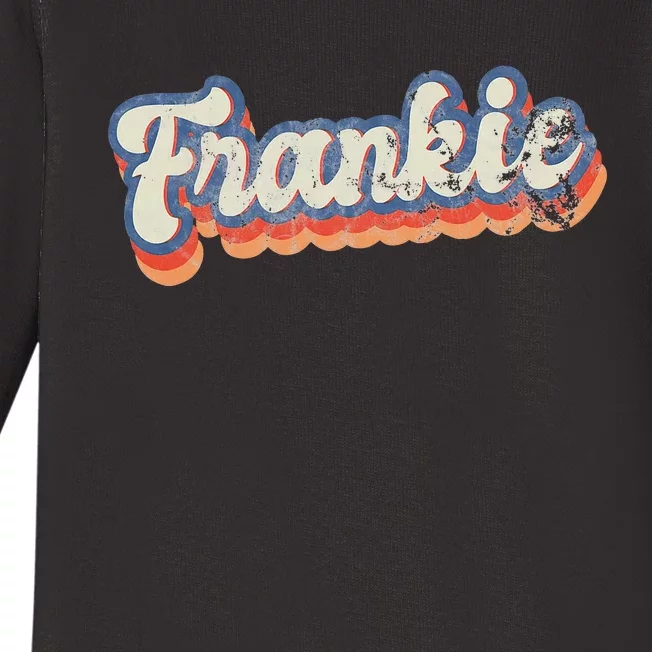 Frankie Personalized Name Custom Lettering 70S Baby Long Sleeve Bodysuit