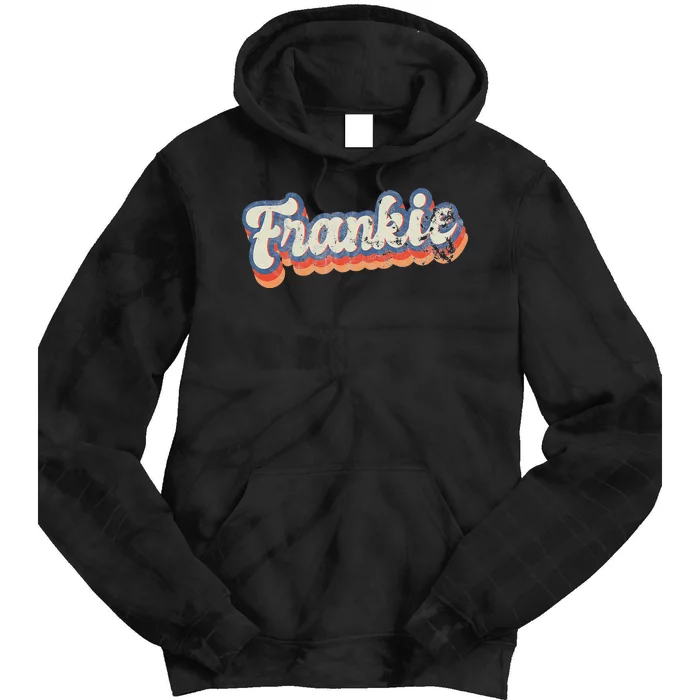 Frankie Personalized Name Custom Lettering 70S Tie Dye Hoodie