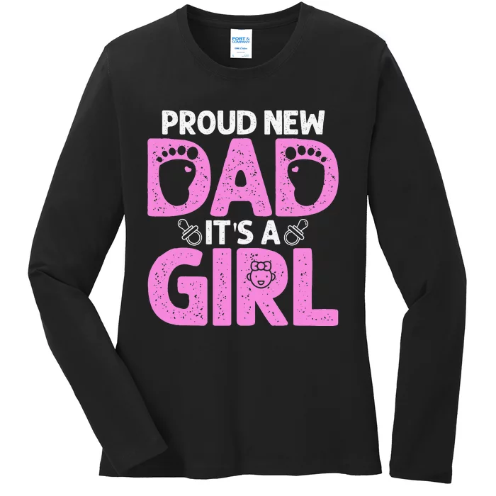 Funny Proud New Dad Gift For Father's Day Ladies Long Sleeve Shirt