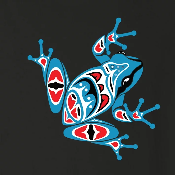 Frog Pacific Northwest Native American Indian Style Blue Red Toddler Long Sleeve Shirt