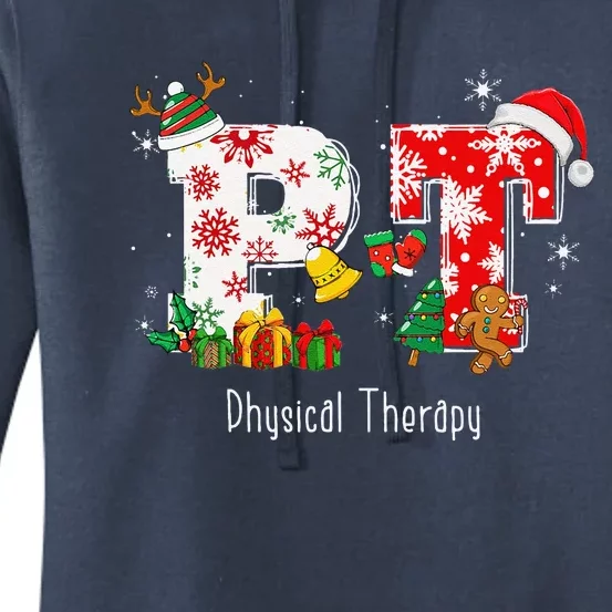 Funny PT Nurse Physical Therapy Santa Christmas Pajama Women's Pullover Hoodie