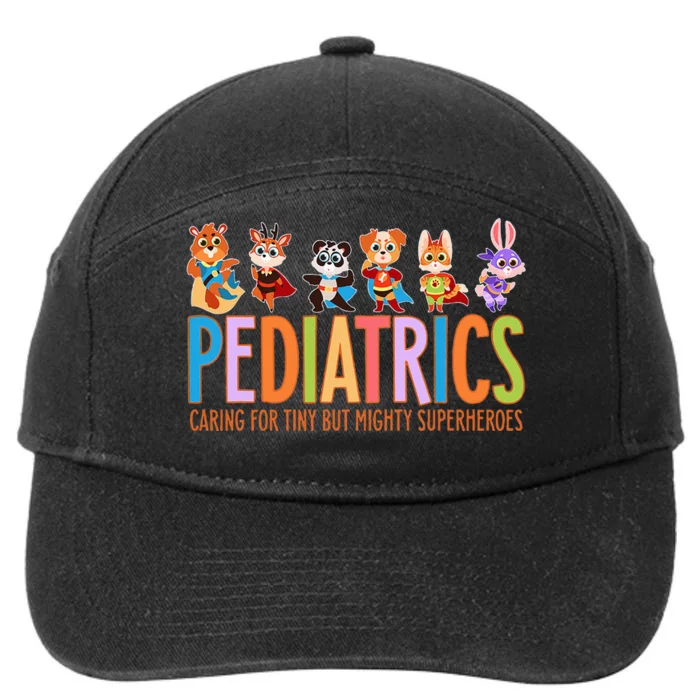 Funny Pediatric Nurse Caring For Tiny But Mighty Superheroes 7-Panel Snapback Hat