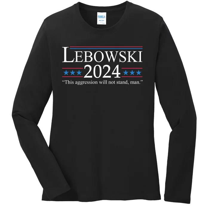 Funny Political Name Lebowski Political Election Vote 2024 Ladies Long Sleeve Shirt