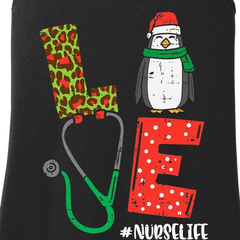 Festive Penguin Nurses Spreading Love this Christmas Ladies Essential Tank