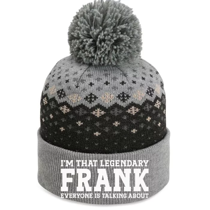 Frank Personal Name Funny Frank The Baniff Cuffed Pom Beanie