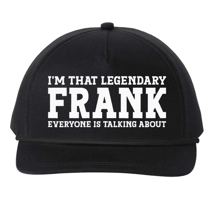 Frank Personal Name Funny Frank Snapback Five-Panel Rope Hat