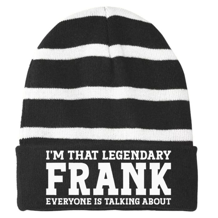 Frank Personal Name Funny Frank Striped Beanie with Solid Band