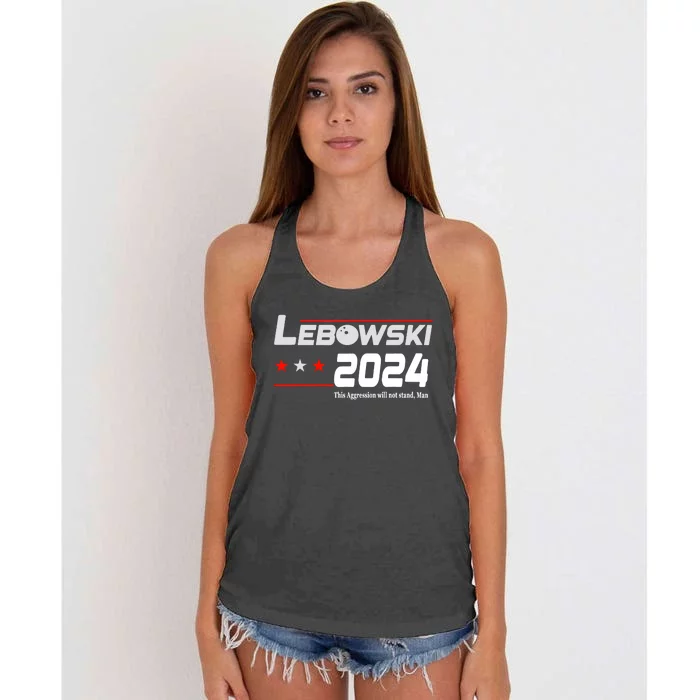 Funny Political Name Lebowski Political Election Vote 2024 Women's Knotted Racerback Tank