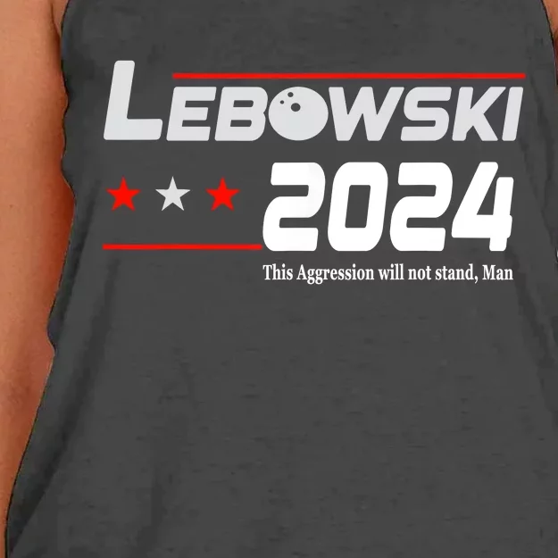 Funny Political Name Lebowski Political Election Vote 2024 Women's Knotted Racerback Tank