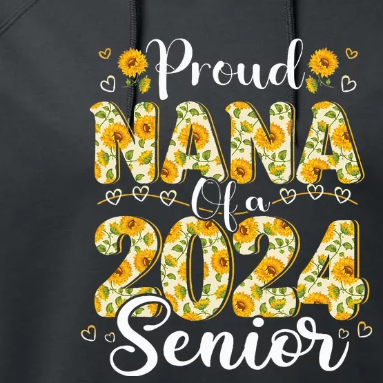 Funny Proud Nana Of A 2024 Graduate Class of 24 Performance Fleece Hoodie