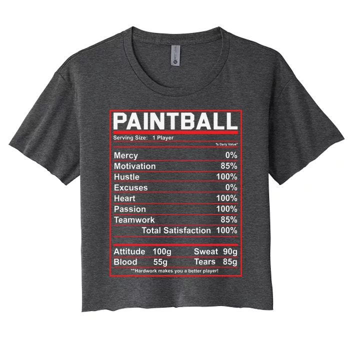 Funny Paintball Nutrition Facts Women's Crop Top Tee