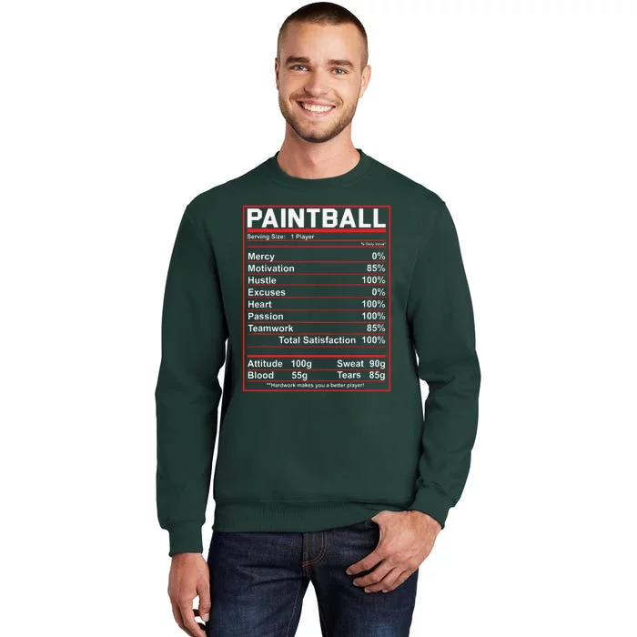 Funny Paintball Nutrition Facts Sweatshirt