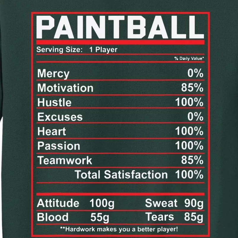 Funny Paintball Nutrition Facts Sweatshirt