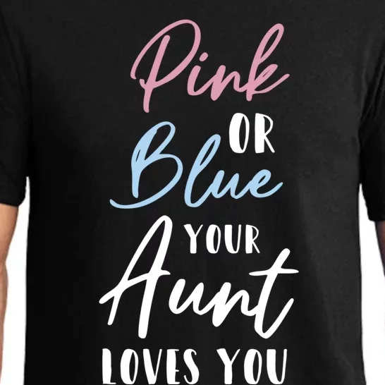 Funny Pink Or Blue Aunt Loves You Nephew Niece Gender Reveal Gift Pajama Set