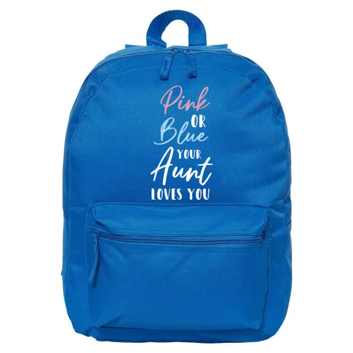 Funny Pink Or Blue Aunt Loves You Nephew Niece Gender Reveal Gift 16 in Basic Backpack