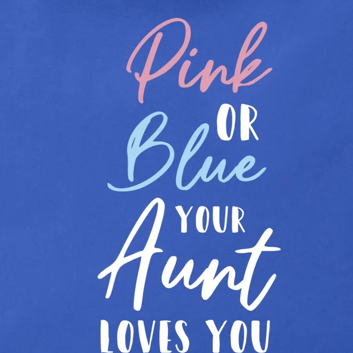 Funny Pink Or Blue Aunt Loves You Nephew Niece Gender Reveal Gift Zip Tote Bag