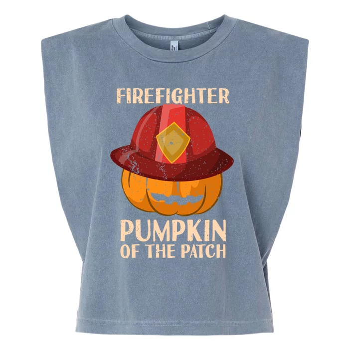 Firefighter Pumpkin Of The Patch Halloween Cute Gift Garment-Dyed Women's Muscle Tee