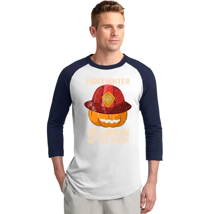 Firefighter Pumpkin Of The Patch Halloween Cute Gift Baseball Sleeve Shirt