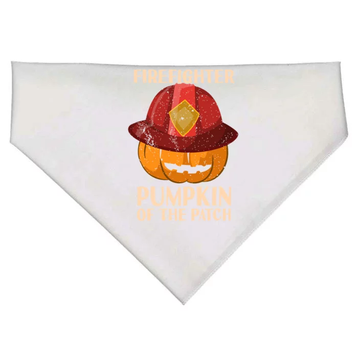 Firefighter Pumpkin Of The Patch Halloween Cute Gift USA-Made Doggie Bandana