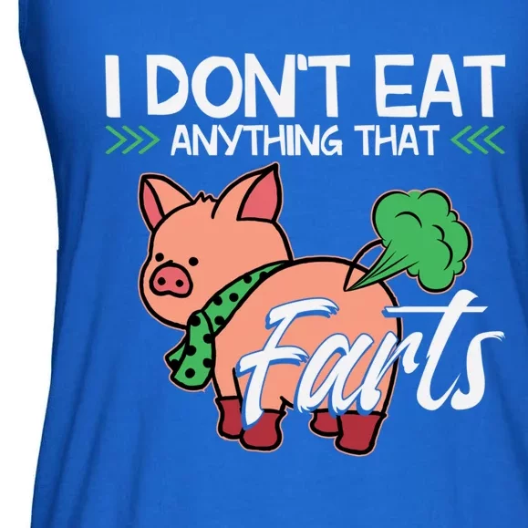 Funny Pig Organic Food Veganism Plant Based Vegan Gift Ladies Essential Flowy Tank