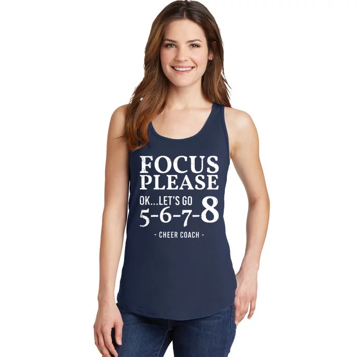 Focus Please Ok Lets Go 5678 Cheer Coach Gift Funny Ladies Essential Tank