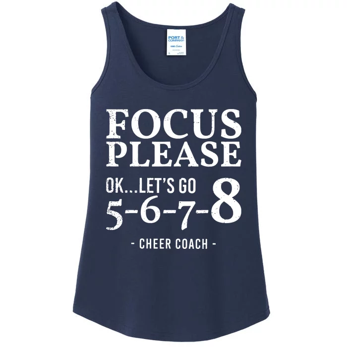 Focus Please Ok Lets Go 5678 Cheer Coach Gift Funny Ladies Essential Tank