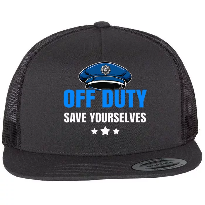 Funny Police Officer Policeman Cop Gift Flat Bill Trucker Hat