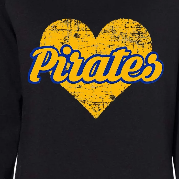 Fairhope Pirates Over Heart Womens California Wash Sweatshirt