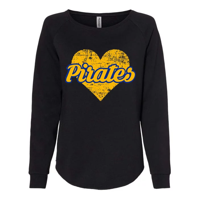 Fairhope Pirates Over Heart Womens California Wash Sweatshirt