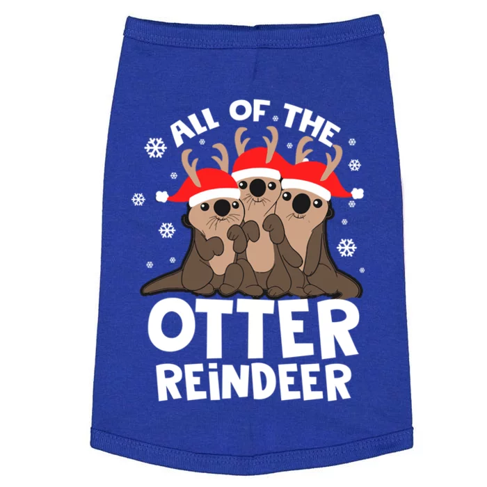 Funny Pajama Otter Reindeer Deer Christmas Xmas Santa Hat Gift Doggie Tank