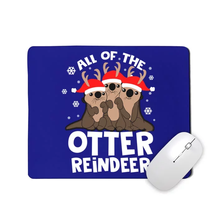 Funny Pajama Otter Reindeer Deer Christmas Xmas Santa Hat Gift Mousepad