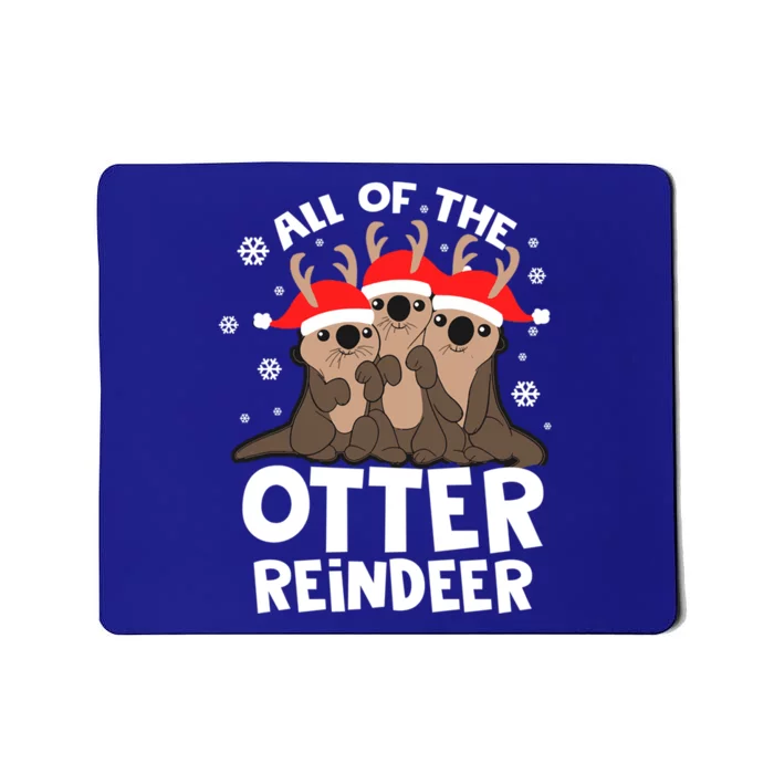 Funny Pajama Otter Reindeer Deer Christmas Xmas Santa Hat Gift Mousepad