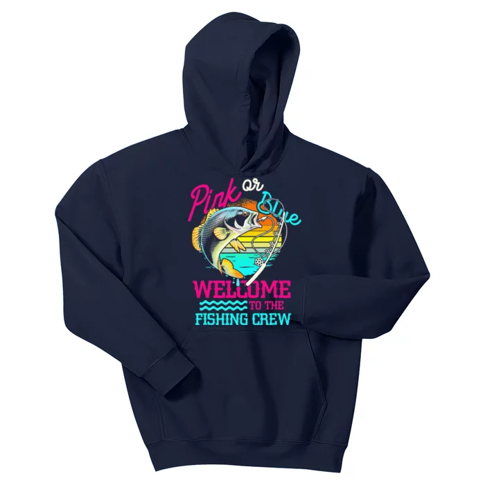 Fishing Pink Or Blue Welcome To Fishing Crew Kids Hoodie