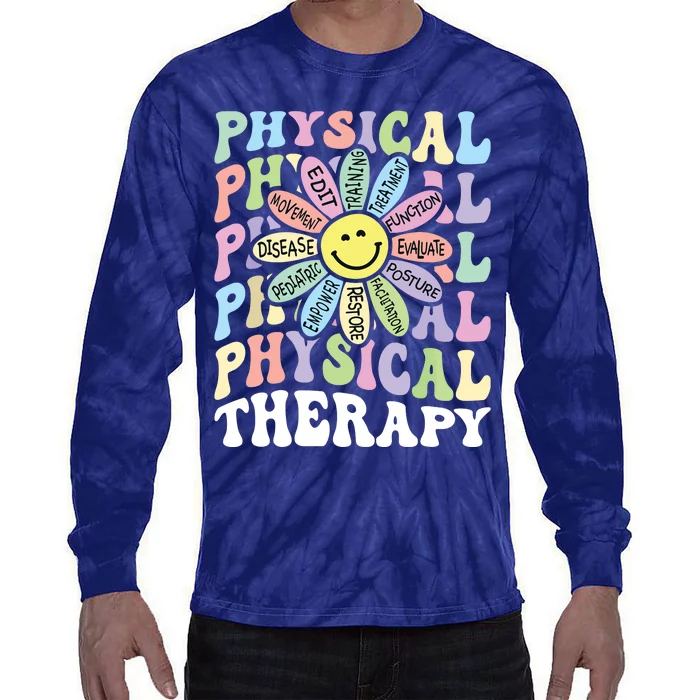 Flower PT Outfit Pediatric Physical Therapy Therapist Tie-Dye Long Sleeve Shirt