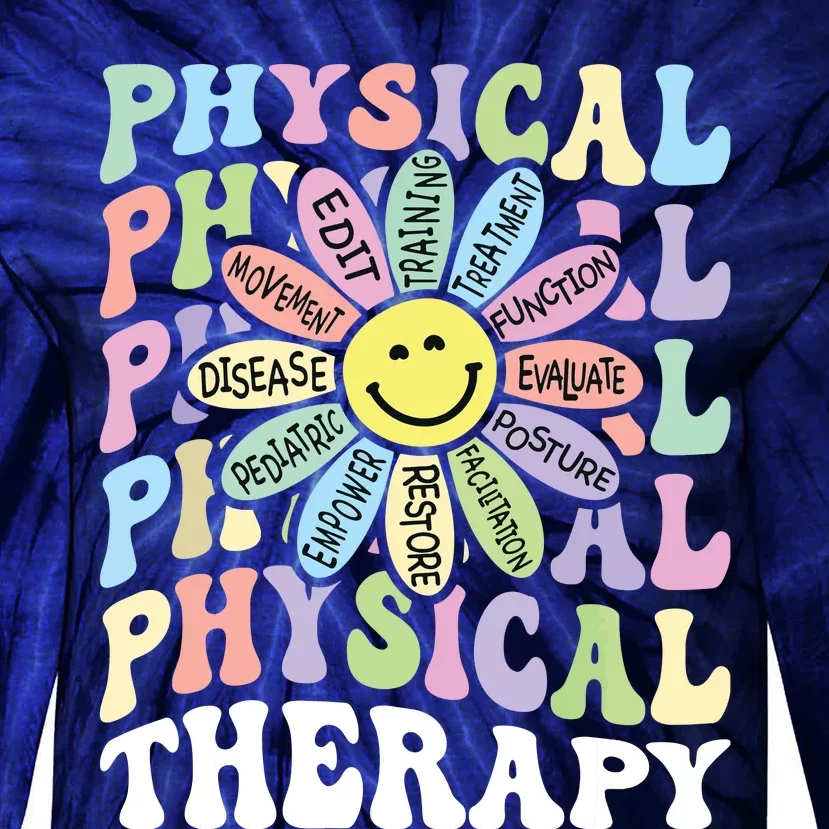 Flower PT Outfit Pediatric Physical Therapy Therapist Tie-Dye Long Sleeve Shirt