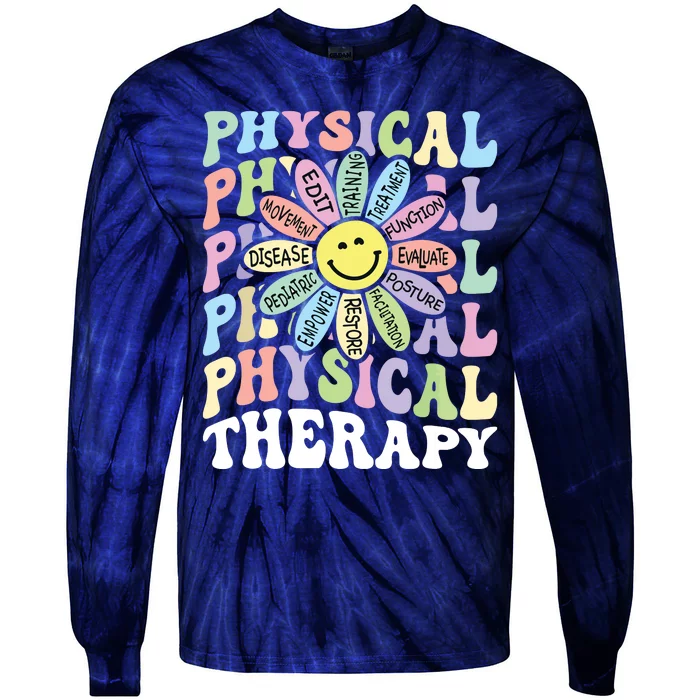 Flower PT Outfit Pediatric Physical Therapy Therapist Tie-Dye Long Sleeve Shirt