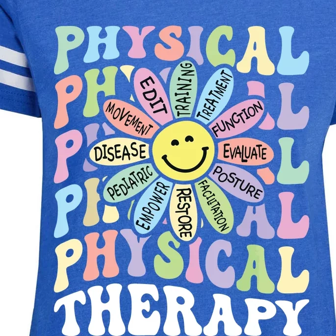 Flower PT Outfit Pediatric Physical Therapy Therapist Enza Ladies Jersey Football T-Shirt