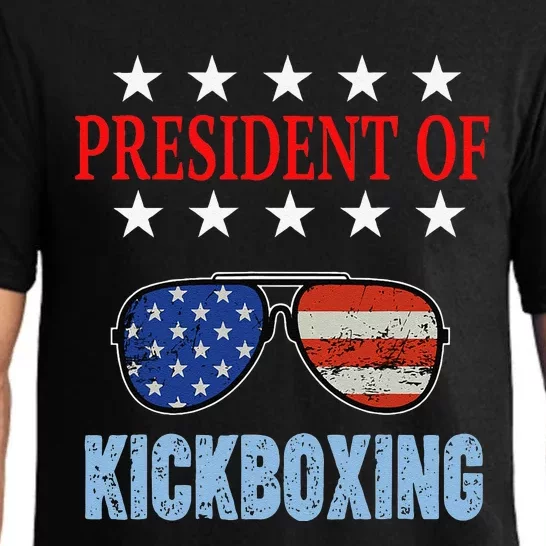 Funny President Of Kickboxing Phrase Kickboxing Beginners Pajama Set