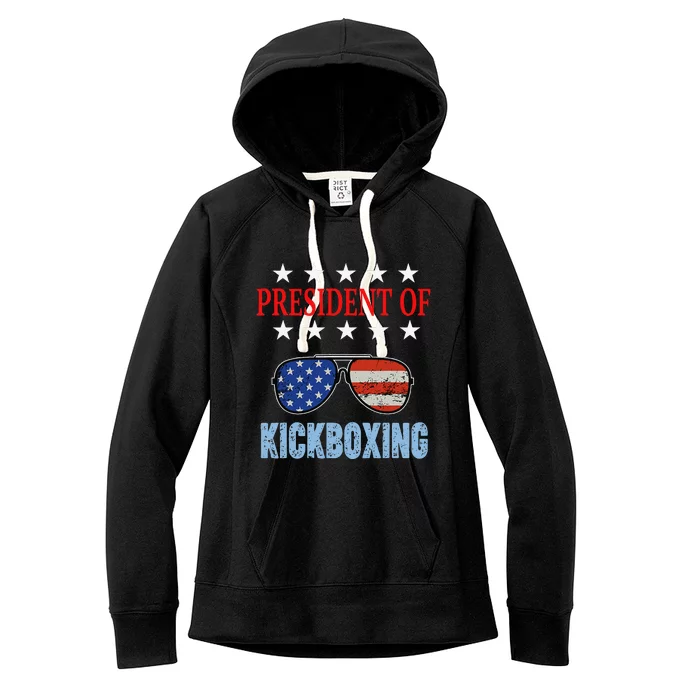 Funny President Of Kickboxing Phrase Kickboxing Beginners Women's Fleece Hoodie