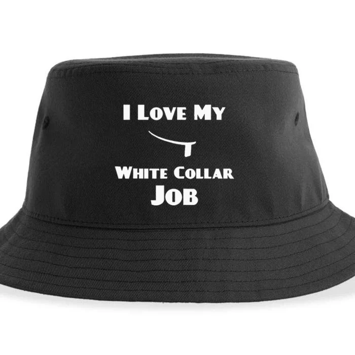 Funny Priest Ordination I Love My White Collar Job Sustainable Bucket Hat