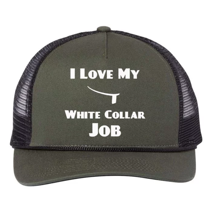 Funny Priest Ordination I Love My White Collar Job Retro Rope Trucker Hat Cap