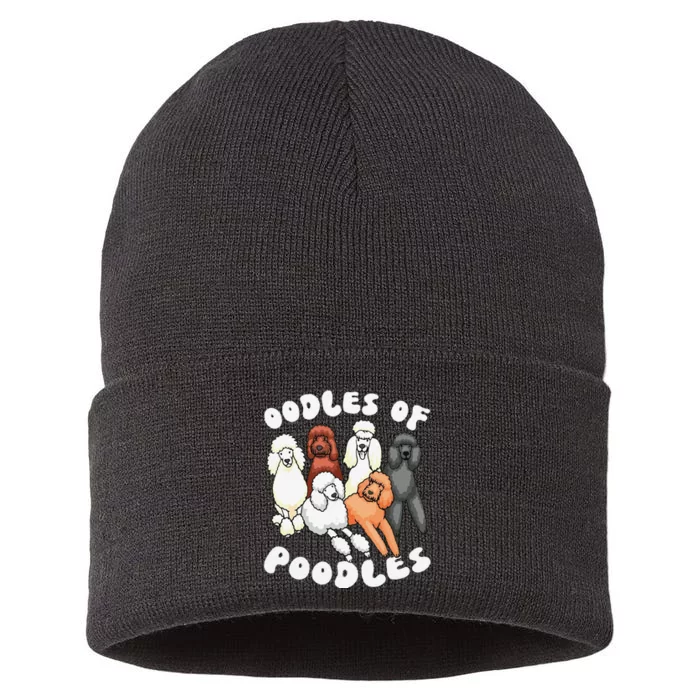 Funny Poodle Oodles Of Poodles Poodle Lover Sustainable Knit Beanie