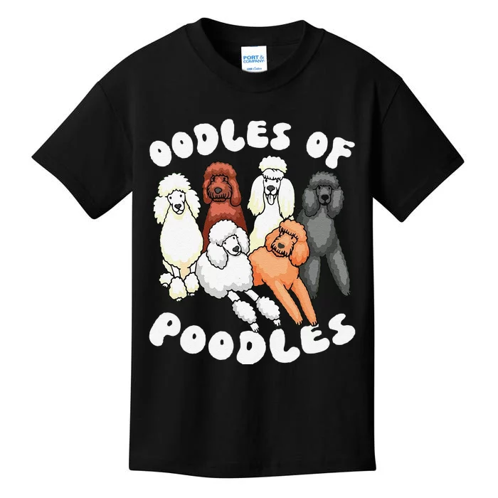 Funny Poodle Oodles Of Poodles Poodle Lover Kids T-Shirt