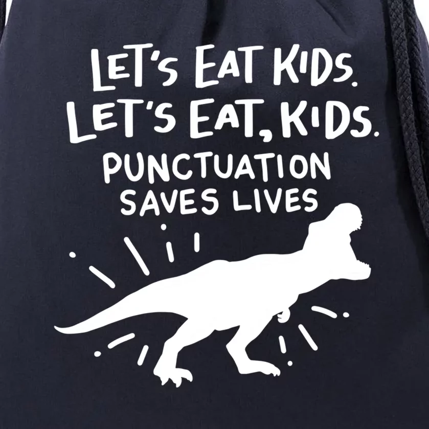 Funny Punctuation Of English Lets Eat Kids Grammar Gift Drawstring Bag